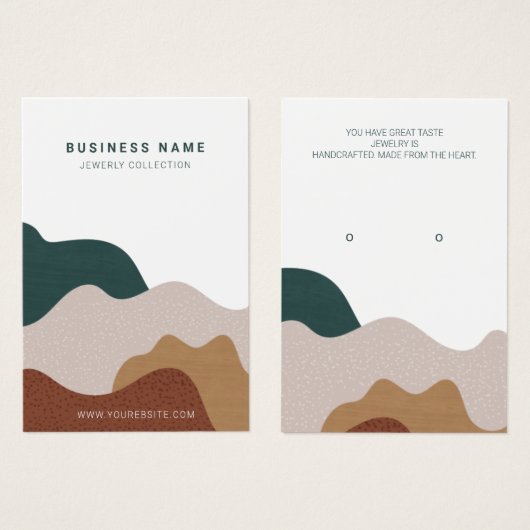 Moderne Abstrakte Boho Earring Display Card (Vorne & Hinten)