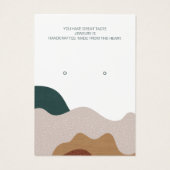 Moderne Abstrakte Boho Earring Display Card (Rückseite)