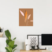 Moderne Abstrakte Boho Flora Pflanze Art Poster (Heimbüro)