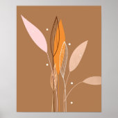 Moderne Abstrakte Boho Flora Pflanze Art Poster (Vorne)