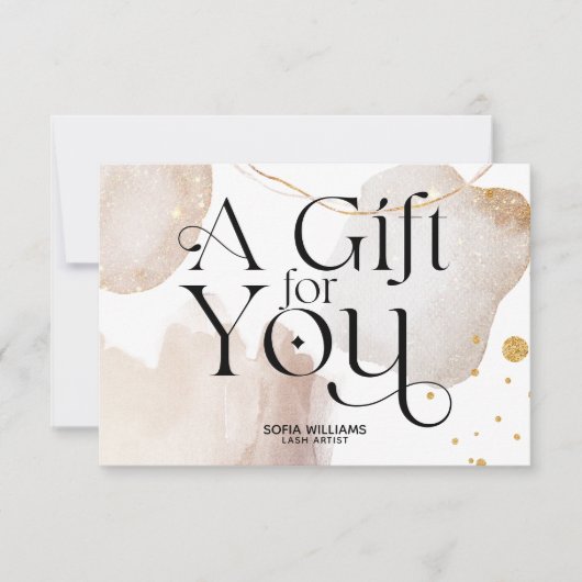 Moderne Abstrakte Boho-Gutscheinkarte (Vorderseite)