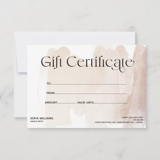 Moderne Abstrakte Boho-Gutscheinkarte (Rückseite)