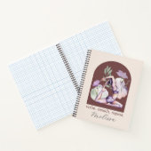 Moderne Abstrakte Boho Lila Yoga-Pose Notizblock (Innenseite)