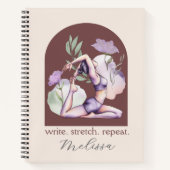 Moderne Abstrakte Boho Lila Yoga-Pose Notizblock (Vorderseite)