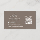 Moderne Abstrakte Boho Neutrale Beige Professionel Visitenkarte (Rückseite)
