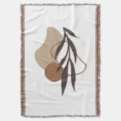 Moderne Abstrakte Boho Pflanze Art Decke (Vorderseite Vertikal)