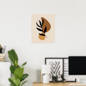 Moderne Abstrakte Boho Pflanze Art Poster (Heimbüro)