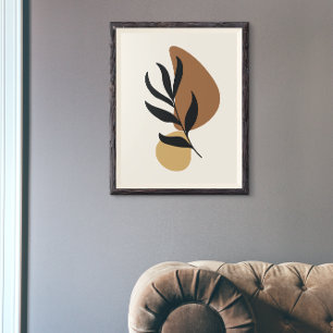 Moderne Abstrakte Boho-Pflanzenformen Kunst Poster