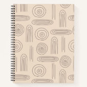 Moderne abstrakte Boho Regenbogenlinie Kunst dunke Notizblock (Vorderseite)