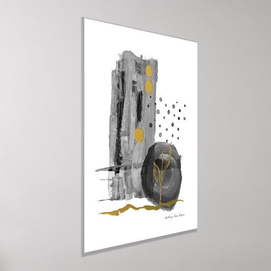 Moderne Abstrakte Boho Stil Schwarz-weiße Wasserfa Foliendrucke (Ablage )