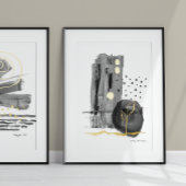 Moderne Abstrakte Boho Stil Schwarz-weiße Wasserfa Foliendrucke