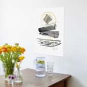 Moderne Abstrakte Boho Style Wasserfarbe Schwarz-w Foliendrucke (Ablage(Küche))