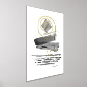 Moderne Abstrakte Boho Style Wasserfarbe Schwarz-w Foliendrucke (Ablage )