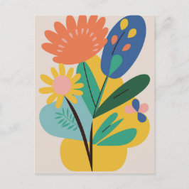 Moderne Abstrakte botanische Blume Postkarte