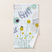 Moderne abstrakte botanische gelbe Billy-Button Badhandtuch Set (Handtuch)