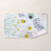 Moderne abstrakte botanische gelbe Billy-Button Badhandtuch Set (Handtuch)