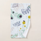 Moderne abstrakte botanische gelbe Billy-Button Badhandtuch Set (Handtuch)