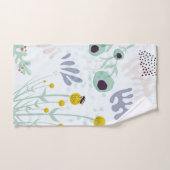 Moderne abstrakte botanische gelbe Billy-Button Badhandtuch Set (Handtuch)