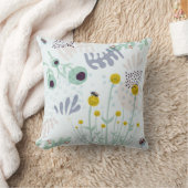 Moderne abstrakte botanische gelbe Billy-Button-Bl Kissen (Decke)