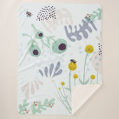 Moderne abstrakte botanische gelbe Billy-Button-Bl Sherpadecke (Vorderseite)