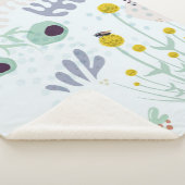 Moderne abstrakte botanische gelbe Billy-Button-Bl Sherpadecke (3/4)