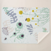 Moderne abstrakte botanische gelbe Billy-Button-Bl Sherpadecke (Vorderseite (Horizontal))