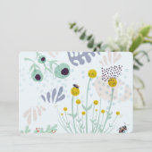 Moderne abstrakte botanische gelbe Billy-Button Einladung (Stehend Vorderseite)