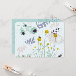Moderne abstrakte botanische gelbe Billy-Button Einladung