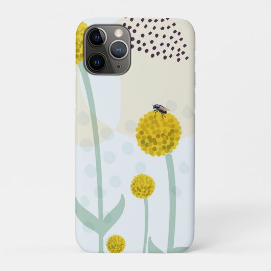 Moderne Abstrakte Botanische Gelbe Billy-Knöpfe Case-Mate iPhone Hülle (Rückseite)