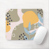 Moderne abstrakte botanische Kunst in Orange und B Mousepad (Mit Mouse)