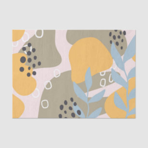 Moderne abstrakte botanische Kunst in Orange und B Seidenpapier