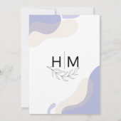 Moderne Abstrakte Botanische Linie Hochzeit Einladung (Rückseite)