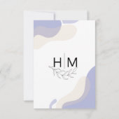 Moderne Abstrakte Botanische Linie Hochzeit Save The Date (Rückseite)