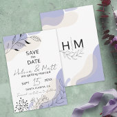 Moderne Abstrakte Botanische Linie Hochzeit Save The Date