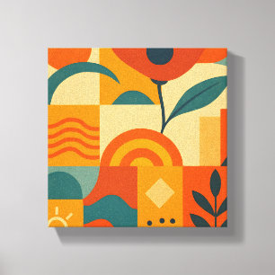 Moderne abstrakte botanische Wandkunst Leinwanddruck