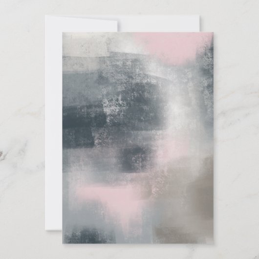 MODERNE ABSTRAKTE BREITERINVITATION (NAVY/BLUSH) EINLADUNG (Rückseite)