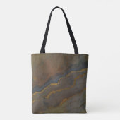 Moderne abstrakte Bronze-Schiefer-Monogramm Tasche (Rückseite)