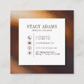 Moderne Abstrakte Bronzefolien Quadratische Visitenkarte (Rückseite)