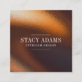 Moderne Abstrakte Bronzefolien Quadratische Visitenkarte (Vorderseite)