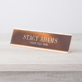 Moderne Abstrakte Bronzefolien Schreibtischnamensplakette (Vorderseite )