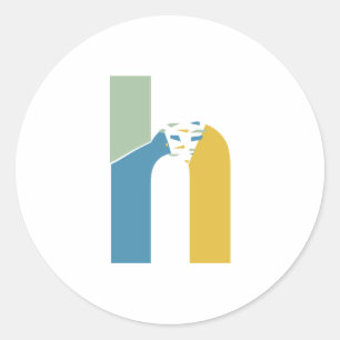 Moderne abstrakte Buchstabe H Monogramm personalis Runder Aufkleber