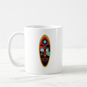 Moderne abstrakte bunte Gesichtstattoo-Kunst Kaffeetasse