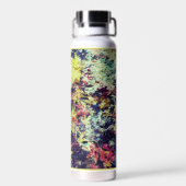 Moderne abstrakte bunte Herbstblätter Trinkflasche (Rückseite)