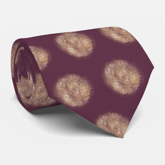 Moderne Abstrakte Burgundy Gold Neck Tie Krawatte (Gerollt)