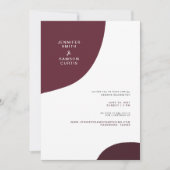 Moderne Abstrakte Burgundy Virtual Wedding Einladung (Vorderseite)