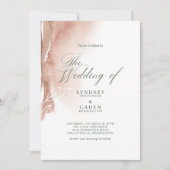 Moderne Abstrakte Burnt Orange Forest Green Weddin Einladung (Vorderseite)