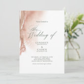 Moderne Abstrakte Burnt Orange Forest Green Weddin Einladung (Stehend Vorderseite)