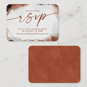 Moderne Abstrakte Burnt Orange Wedding Website UAW Begleitkarte