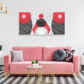 Moderne Abstrakte Canvas in Rot, Schwarz und Weiß Leinwanddruck (Insitu (Wohnzimmer))