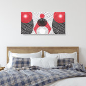 Moderne Abstrakte Canvas in Rot, Schwarz und Weiß Leinwanddruck (Insitu (Schlafzimmer))